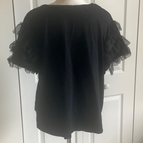 Lea & Viola Black Ruffled T Shirt - Picture 3 of 3